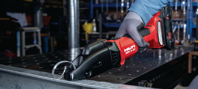SSH 6-22 충전 쉐어 최대 2.5mm│12 게이지의 금속판 및 프로파일을 신속하게 커팅할 수 있는 충전 이중 절단 전단기 - 힐티 SSH CS 날 포함 (NURON 배터리 플랫폼) 용도 1