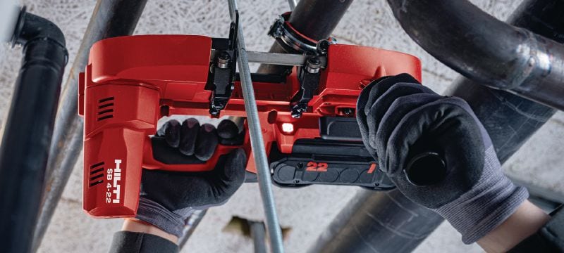 SB 4-22 충전 밴드쏘 14/18 TPI 날이 있는 충전 휴대용 밴드쏘, 최대 63.5mm│2-1/2” 절단 깊이까지 저소음, 저스파크 방식으로 금속을 정밀하게 절단 (NURON 배터리 플랫폼) 용도 1